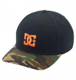 DC Cap Star Seasonal Flexfit Men's Hats Black / Orange | NFOWSP183