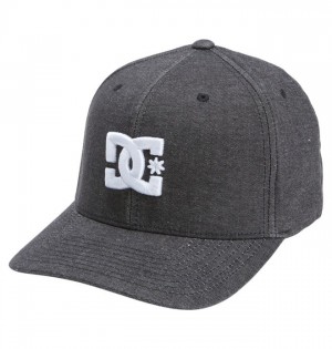 DC Capstar Flexfit Men's Hats Black | QKUBOE791