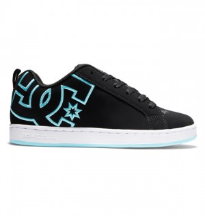DC Court Graffik Women's Sneakers Black / Blue | UZRVLH957