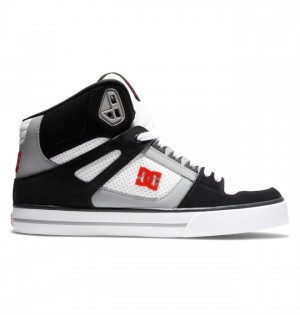 DC Pure High-Top Men's Sneakers Black / White / Red | LVPBYA265