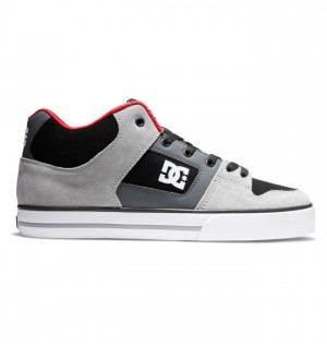 DC Pure MID Mid-Top Men's Sneakers Black / Grey / Red | WAPEQO780