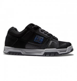 DC Stag Men's Sneakers Black / Grey / Blue | JXMEWH789