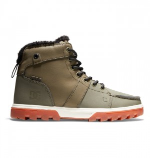 DC Woodland Men's Winter Boots Light Olive | RNOSDF047