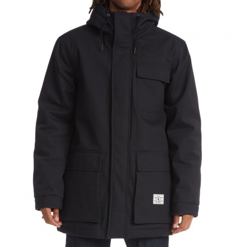 DC Canondale Hooded Parka Men's Jackets Black | ZNKGVW971