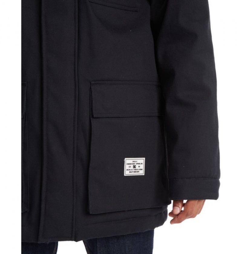 DC Canondale Hooded Parka Men's Jackets Black | ZNKGVW971