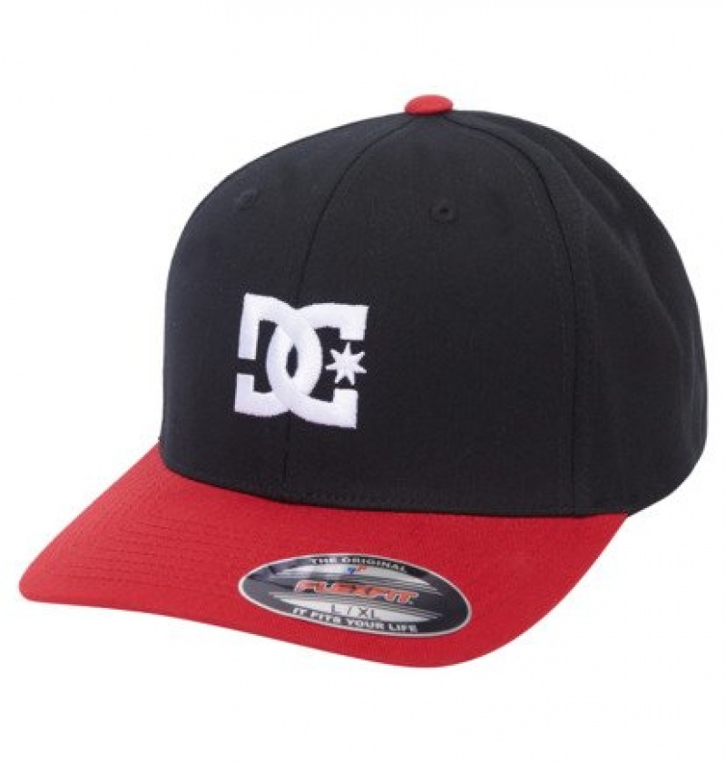 DC Cap Star Flexfit® Kids' Hats Black / Red | PFAUSZ315