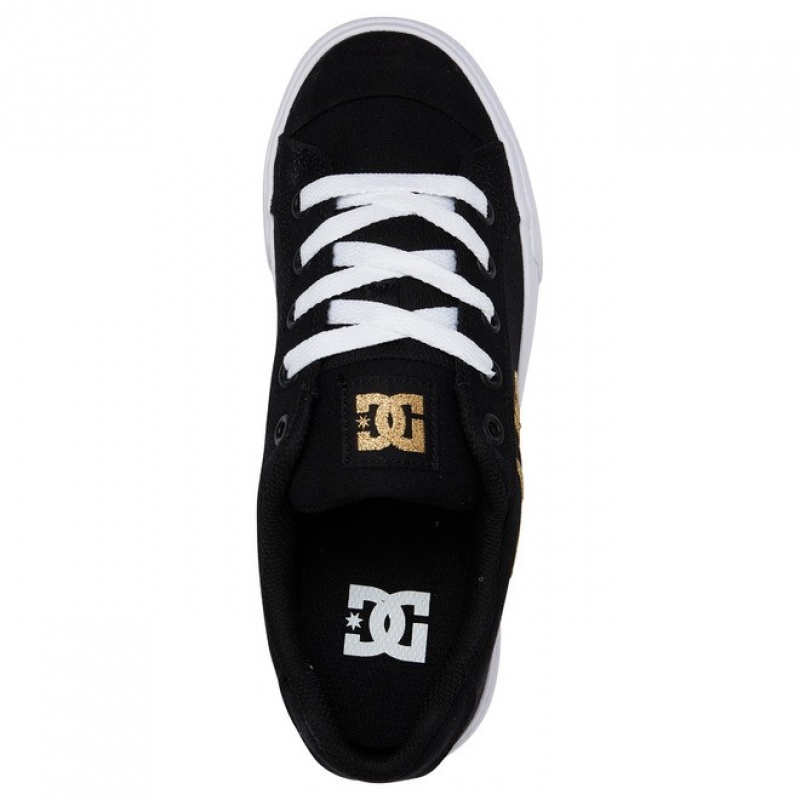 DC Chelsea Canvas Women's Sneakers Black / Gold | UDMSKG628