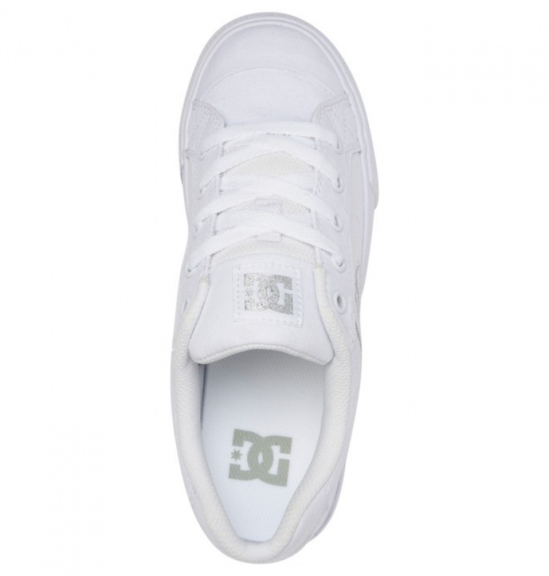 DC Chelsea Canvas Women's Sneakers White / Silver | JZRBCS658