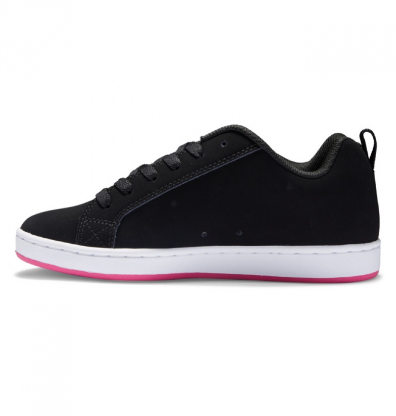 DC Court Graffik Women's Sneakers Black / Pink / Pink | KUWYEN491