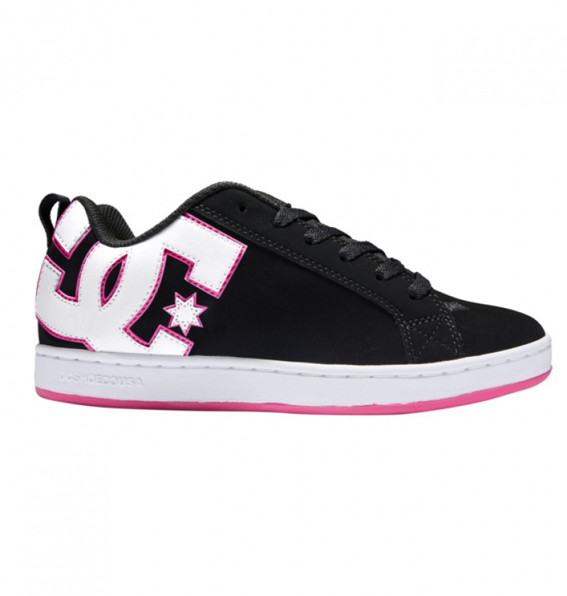 DC Court Graffik Women\'s Sneakers Black / Pink / Pink | KUWYEN491