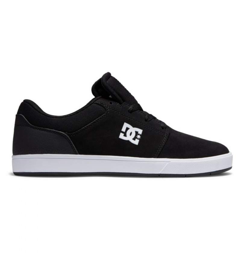 DC Crisis 2 Suede Men\'s Skate Shoes Black / White | LMWIBG259