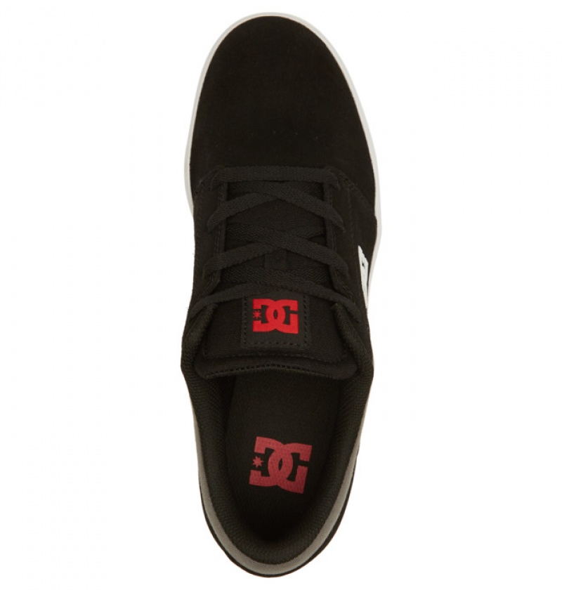 DC Crisis 2 Suede Men's Skate Shoes Black / Grey / Red | JQLCPX957