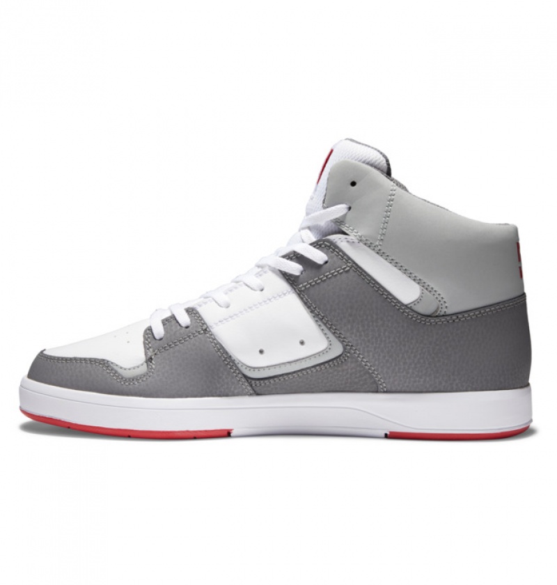 DC DC Cure High-Top Men's Sneakers White / Grey / Red | MEJTPS316