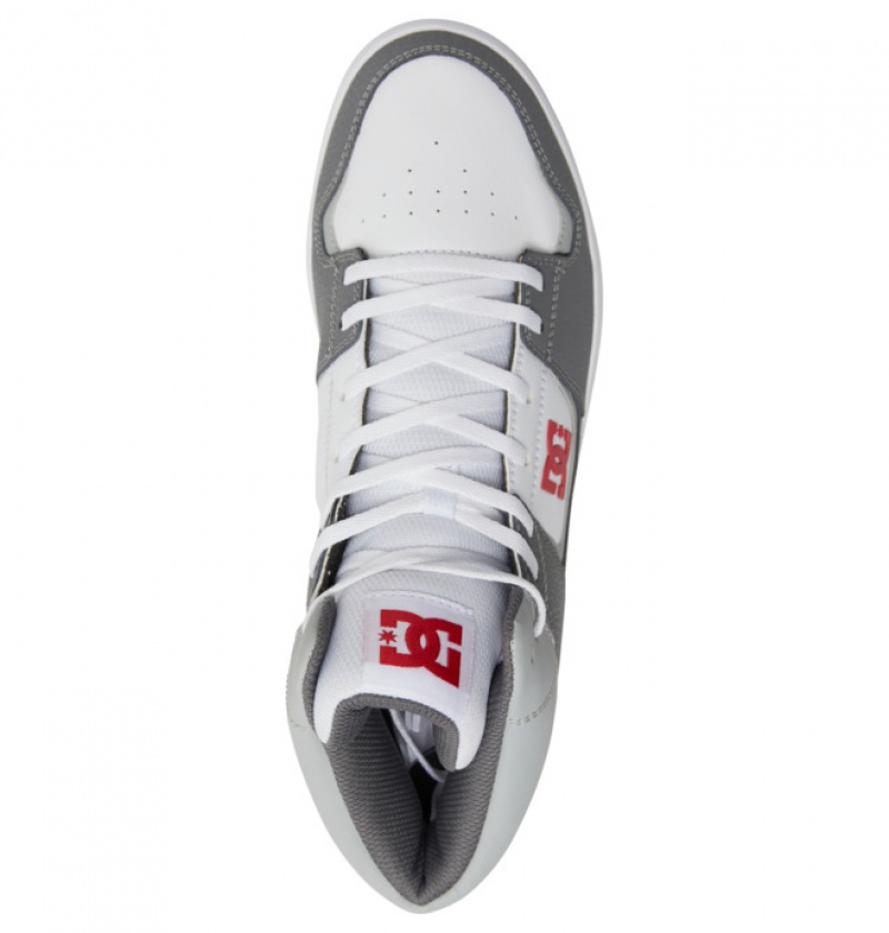 DC DC Cure High-Top Men's Sneakers White / Grey / Red | MEJTPS316