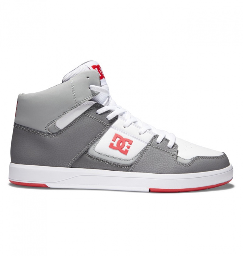 DC DC Cure High-Top Men\'s Sneakers White / Grey / Red | MEJTPS316