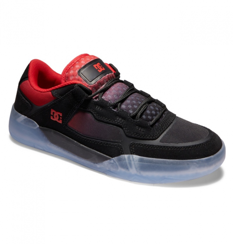 DC DC Metric Skate Men's Sneakers Black / Red | PLSEQX543