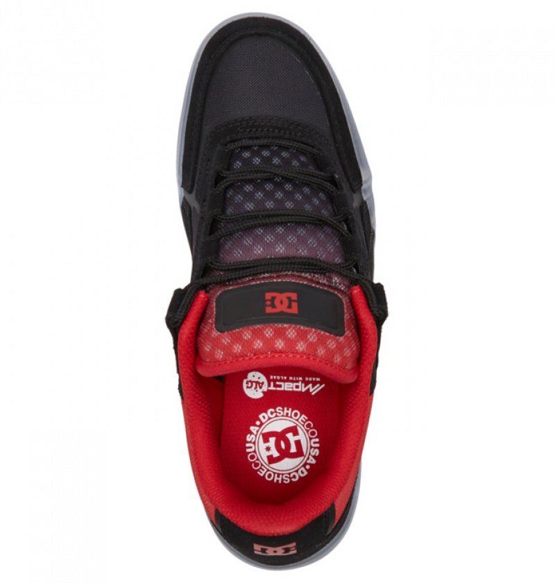 DC DC Metric Skate Men's Sneakers Black / Red | PLSEQX543