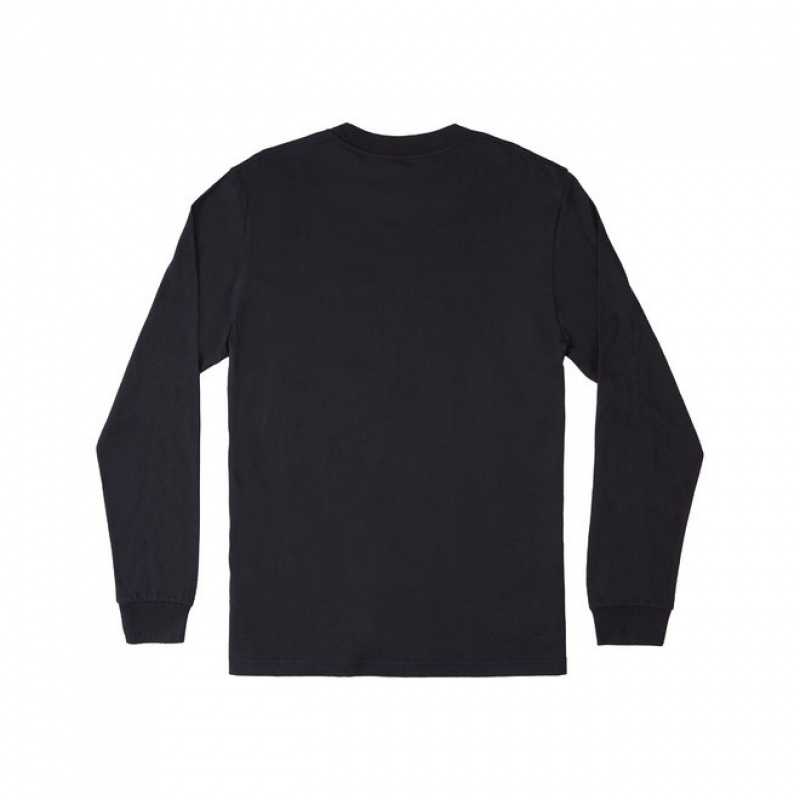 DC DC Star Long Sleeve Men's T Shirts Black | HUQVNB549
