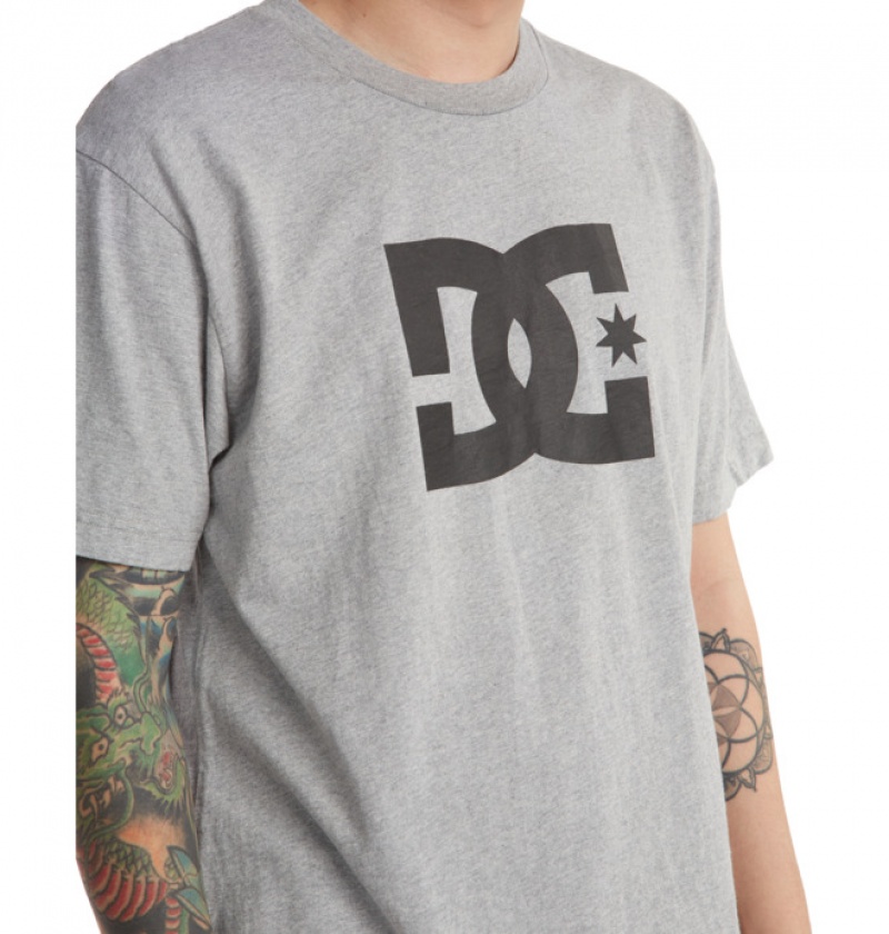 DC DC Star Men's T Shirts Grey | DATIUF146