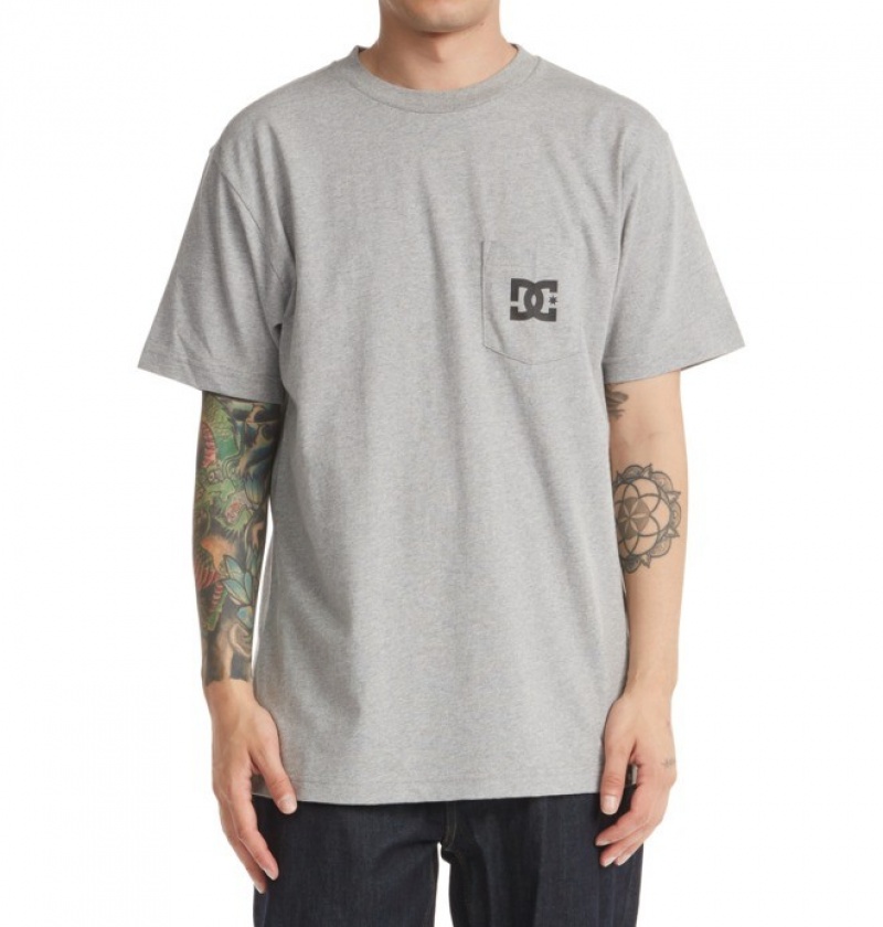 DC DC Star Men's T Shirts Grey | YQKUXS842