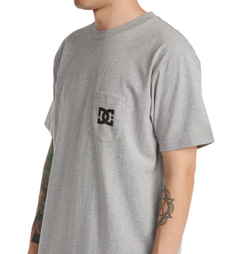 DC DC Star Men's T Shirts Grey | YQKUXS842