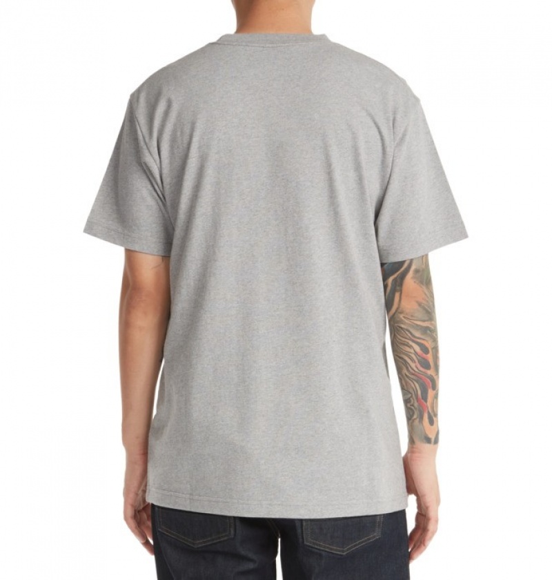 DC DC Star Men's T Shirts Grey | YQKUXS842