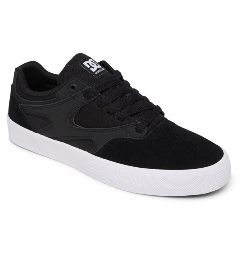 DC Kalis Vulc Men's Skate Shoes Black / White | QDAFYJ370