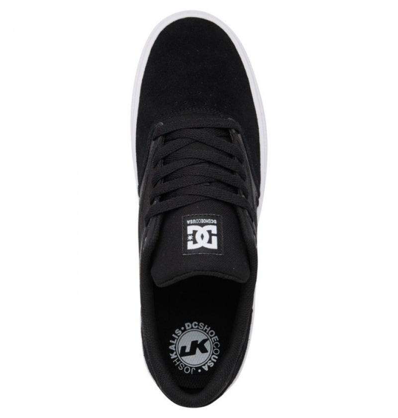 DC Kalis Vulc Men's Skate Shoes Black / White | QDAFYJ370