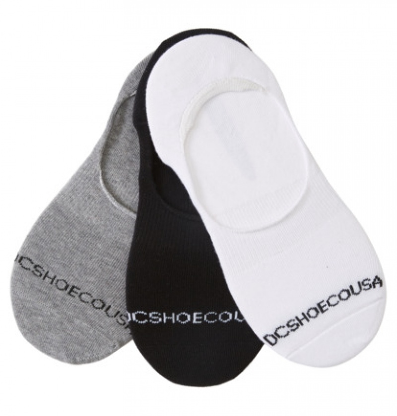DC Liner 3-Pack No-Show Men's Socks Grey Multicolor | NKHUXM850