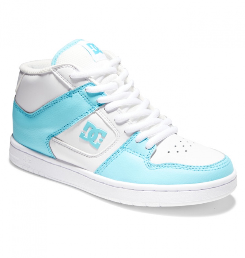 DC Manteca 4 MID Mid-Top Women's Sneakers White / Blue | ESMTRV257