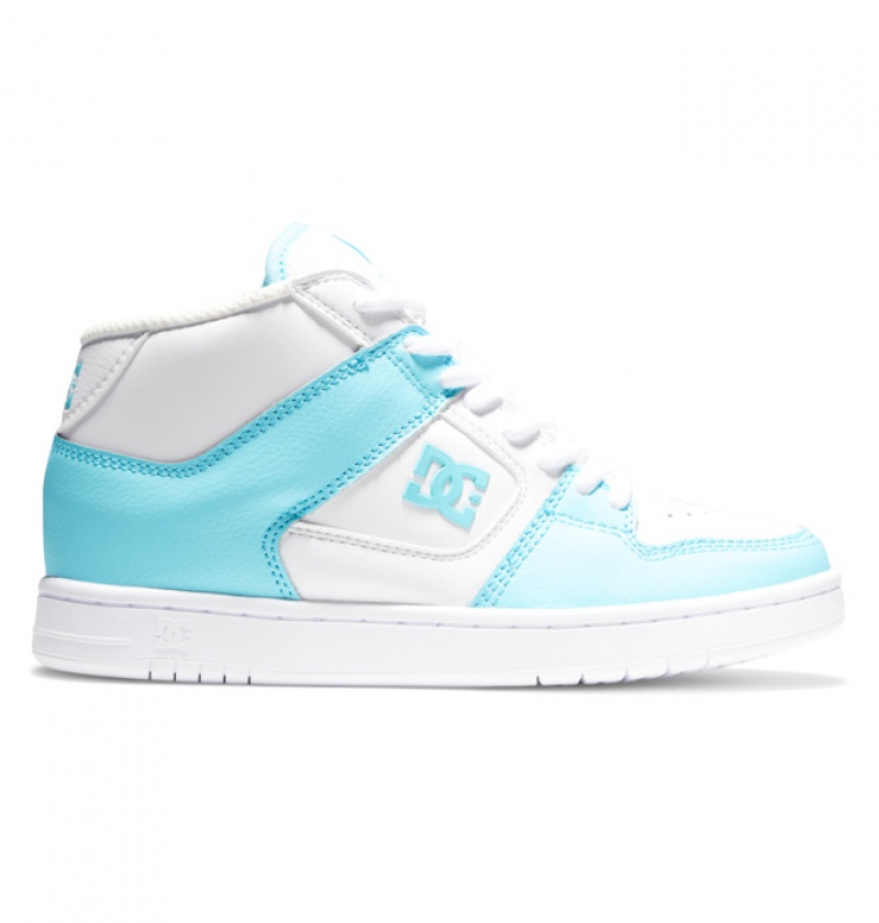 DC Manteca 4 MID Mid-Top Women\'s Sneakers White / Blue | ESMTRV257