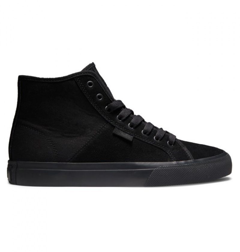 DC Manual High Top Suede Men\'s Sneakers Black / Black / Black | IFMNJW051