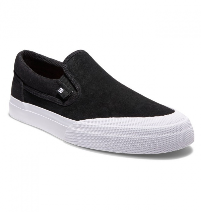 DC Manual RT Slip-On Men's Skate Shoes Black / Black / White | ZKLBPJ316