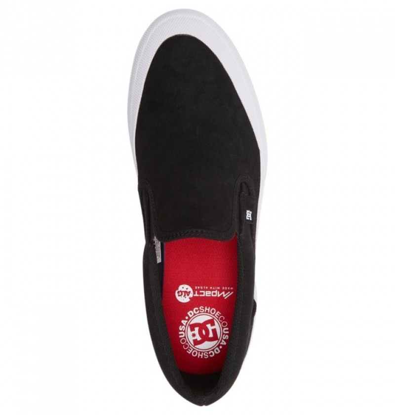 DC Manual RT Slip-On Men's Skate Shoes Black / Black / White | ZKLBPJ316
