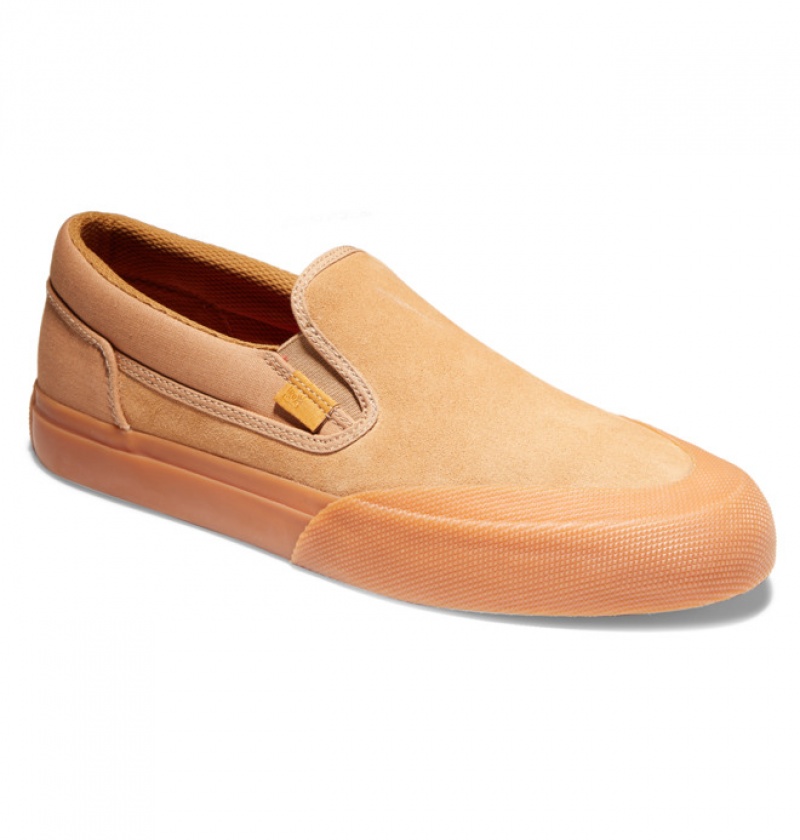 DC Manual RT Slip-On Men's Skate Shoes Brown | IBWYLC032