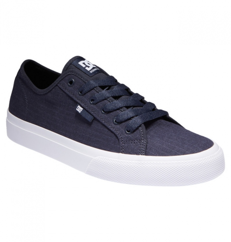 DC Manual SE Canvas Men's Sneakers Navy / White | AYHECL304