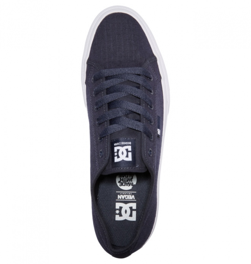 DC Manual SE Canvas Men's Sneakers Navy / White | AYHECL304