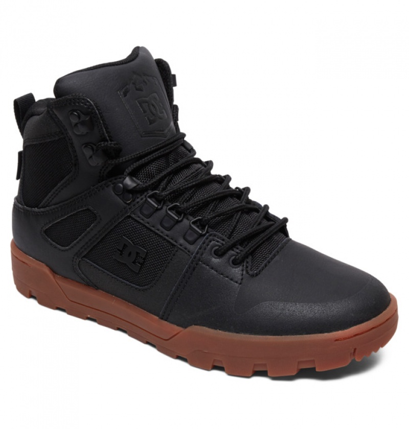 DC Pure High-Top Water-Resistant Men's Winter Boots Black | JKOIQZ019