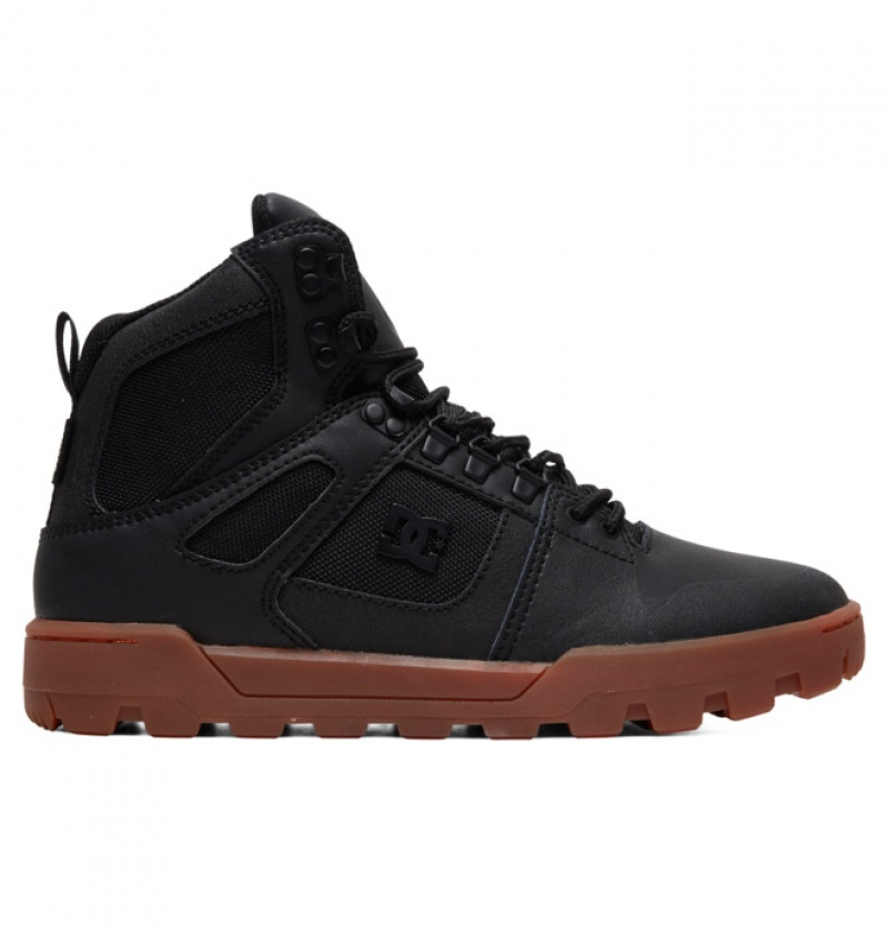 DC Pure High-Top Water-Resistant Men\'s Winter Boots Black | JKOIQZ019