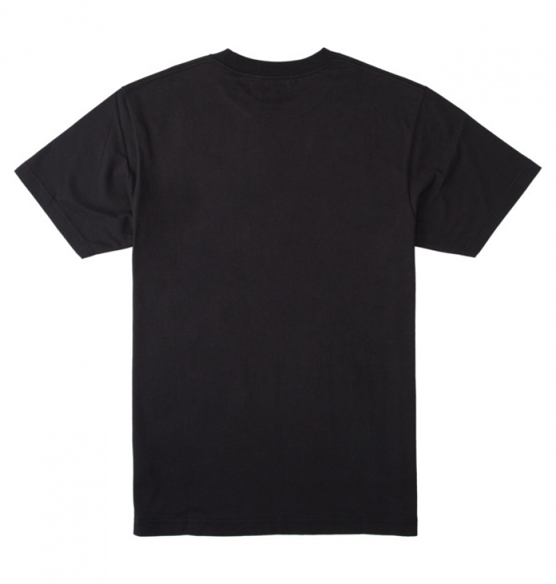 DC Stacked Drip Heritage Men's T Shirts Black | ECHPBQ397