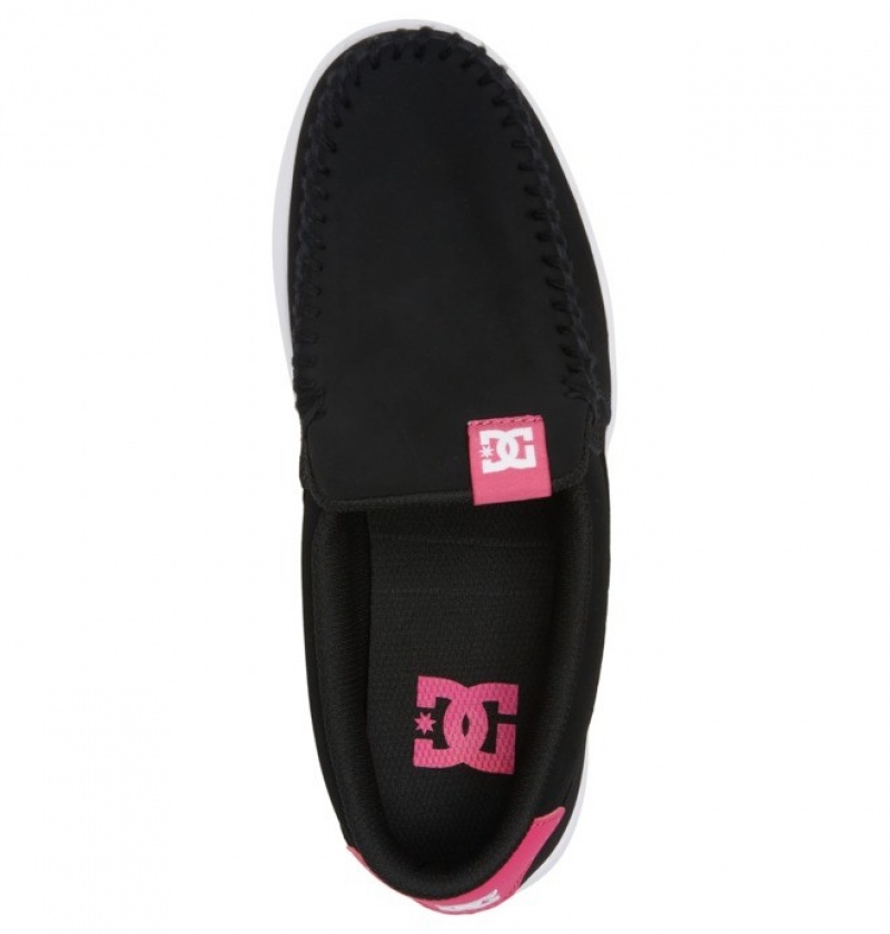 DC Villain Slip On Women's Sneakers Black / Pink | DTUWBS476