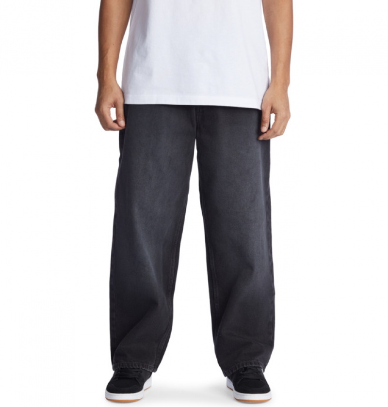 DC Worker Baggy Organic Baggy Fit Jeans Men's Pants Black Wash | AQHCKN320