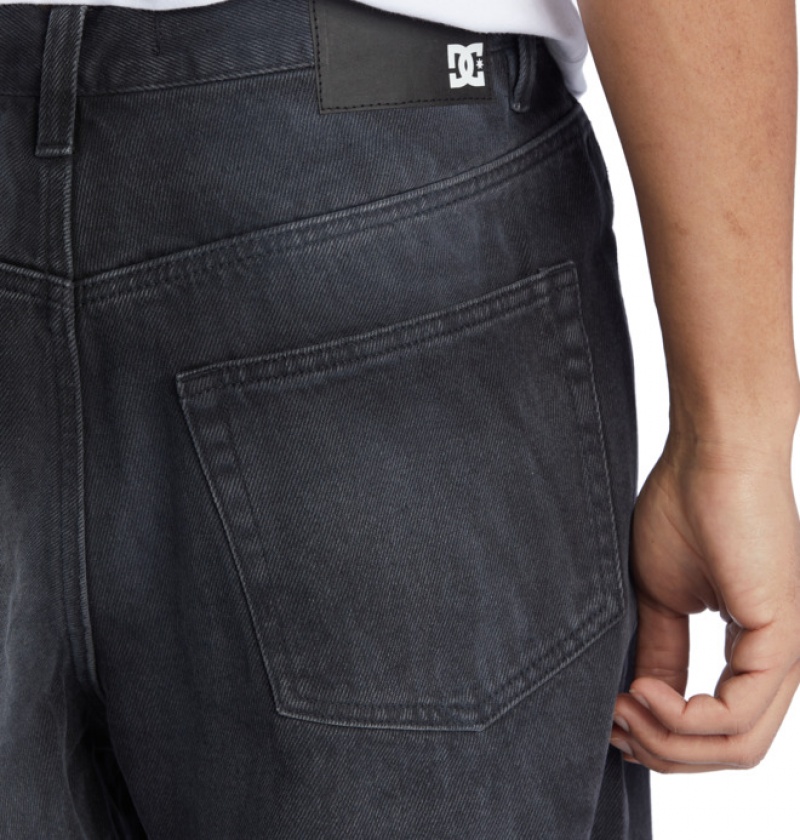 DC Worker Baggy Organic Baggy Fit Jeans Men's Pants Black Wash | AQHCKN320