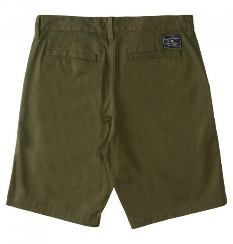 DC Worker Chino Men's Shorts Dark Green | ROYUAH147