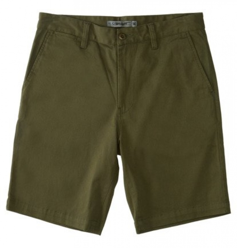DC Worker Chino Men's Shorts Dark Green | ROYUAH147